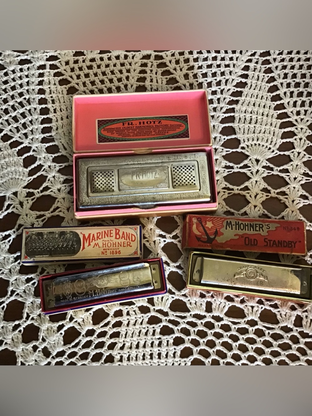 Vintage Harmonica, set of 3. Made in Germany